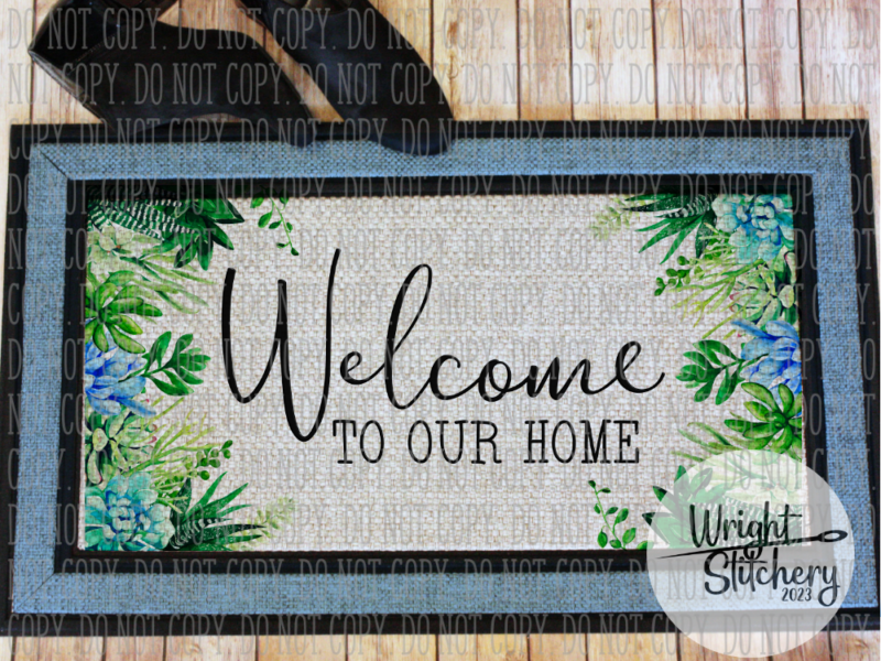 Succulent Welcome Doormat